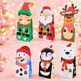 Papieren traktatiezakken | Kerst thema 6 varianten