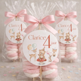 Traktatiestickers | Dieren in het bos | Met naam