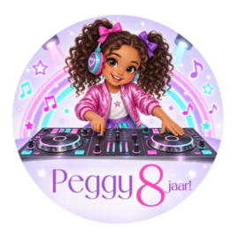 DJ Girl traktatiesticker met naam