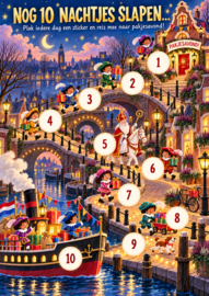 Sinterklaas aftelkalender met stickers | Reis naar pakjesavond