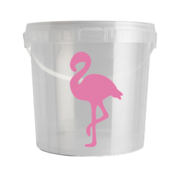 Beker/emmertje afsluitbaar | Flamingo