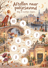 Sinterklaas aftelkalender met stickers | 10 nachtjes tot pakjesavond