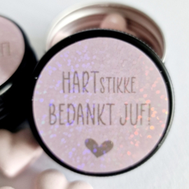 Blikje zoete hartjes | HARTstikke bedankt juf | Holografisch