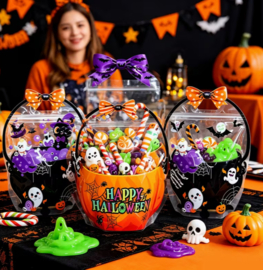 Halloween traktatiezakje groot | Met handvat en zipsluiting
