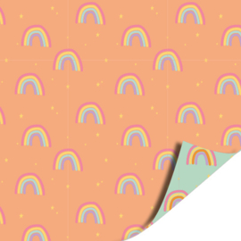 Rol inpakpapier | Regenboog 2 zijdig | 3 meter