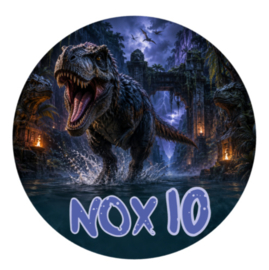 T-rex traktatiesticker met naam | Spectaculair dino-avontuur