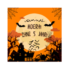 Sticker | Halloween oranje gepersonaliseerd
