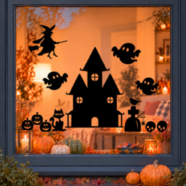 Los spookhuis van herbruikbare statische raamfolie
