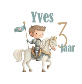 Traktatiestickers | Prins op paard | Met naam