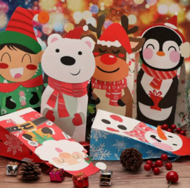 Papieren traktatiezakken | Kerst thema 6 varianten