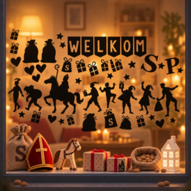 Herbruikbare Raamsticker | Aanvulset | Welkom Sint