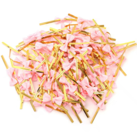 Sluitstrikjes | Licht roze | 10 stuks