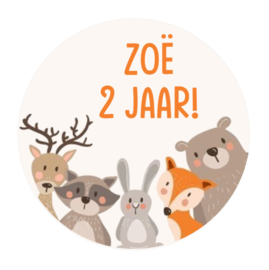 Traktatiestickers | Bosdieren | Met naam