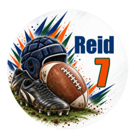 Rugby traktatiesticker met naam