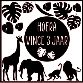 Raamsticker | Verjaardag Jungle