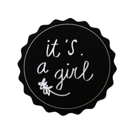 Sticker | it's a girl zwart