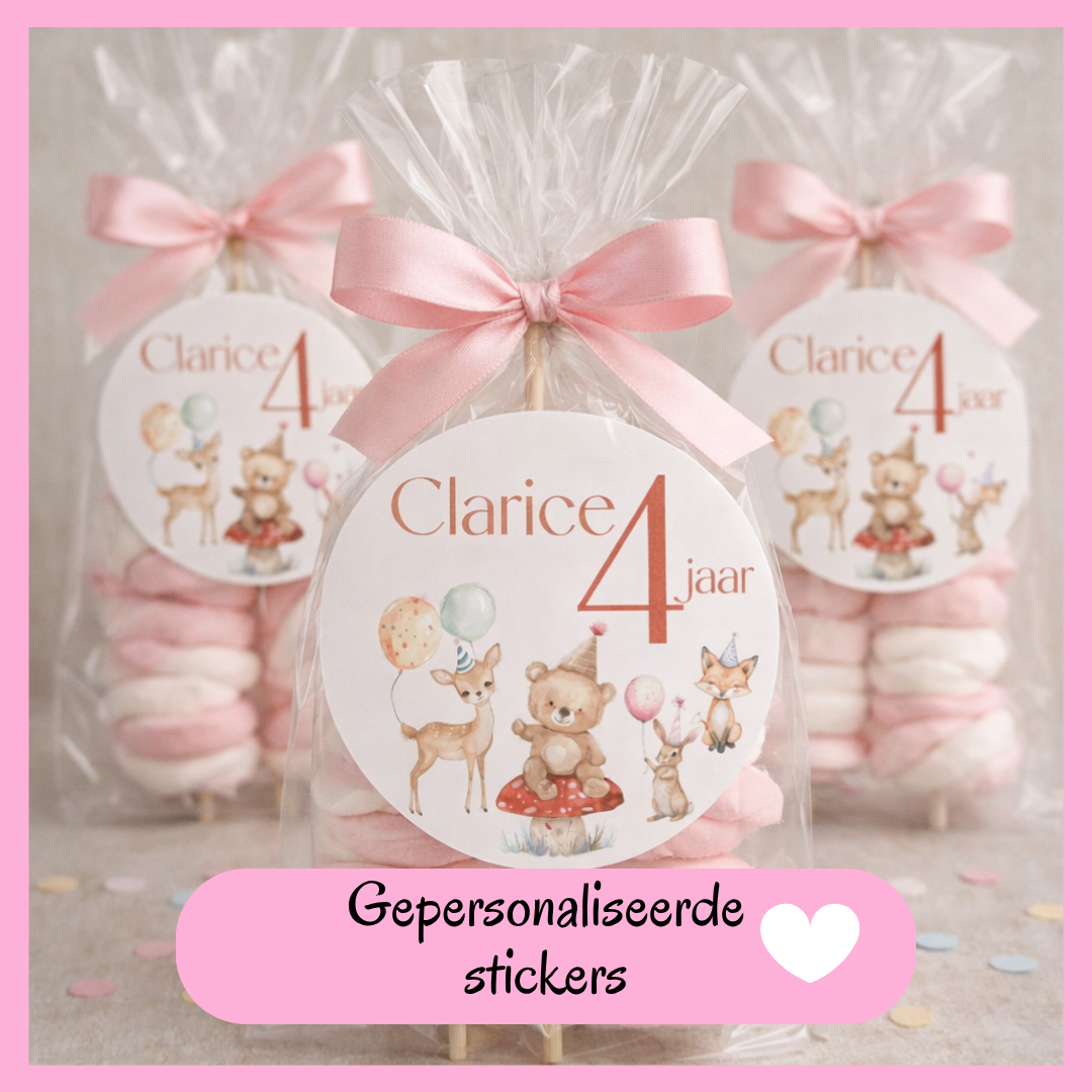 Traktatiestickers met naam en leeftijd