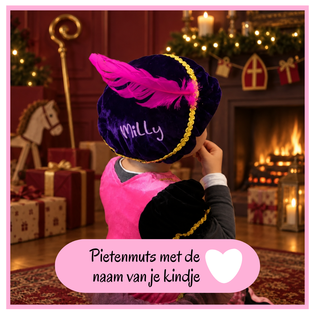 Pietenmutsen met naam Zelftraktatiesmaken.nl