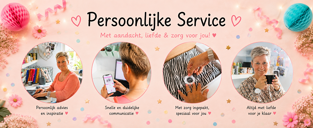 Persoonlijke service bij Zelftraktatiesmaken.nl. Eigenaresse Manuela helpt klanten persoonlijk, geeft advies, pakt bestellingen met zorg in en staat altijd klaar voor vragen en inspiratie.