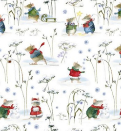 Mooie projecttas - Wintermuizen - trekkoord