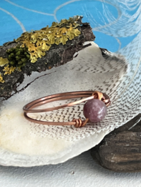 Wire wrapped Roze Toermalijn 19,4mm