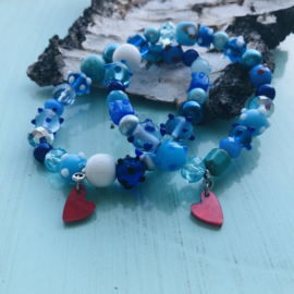 Armband Blauwe Spikkels