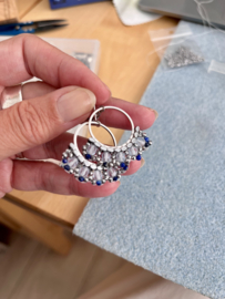 Hoepeltjes Lapis Lazuli & Hematiet