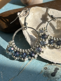 Hoepeltjes Blauw met Maansteen