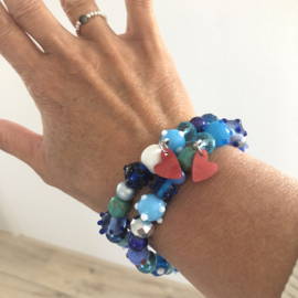 Armband Blauwe Spikkels