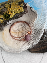 Wire wrapped Roze Toermalijn 19,4mm