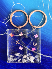 Sleutelhanger Set Roze Vlinders