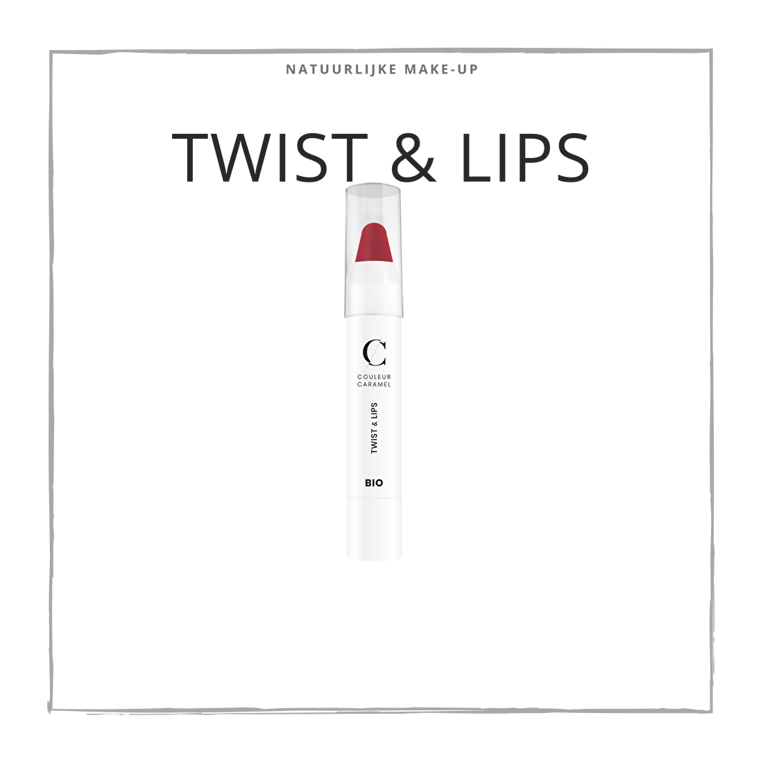 natuurlijke make-up twist & lips lipstick CouleurCaramelmakeup.nl