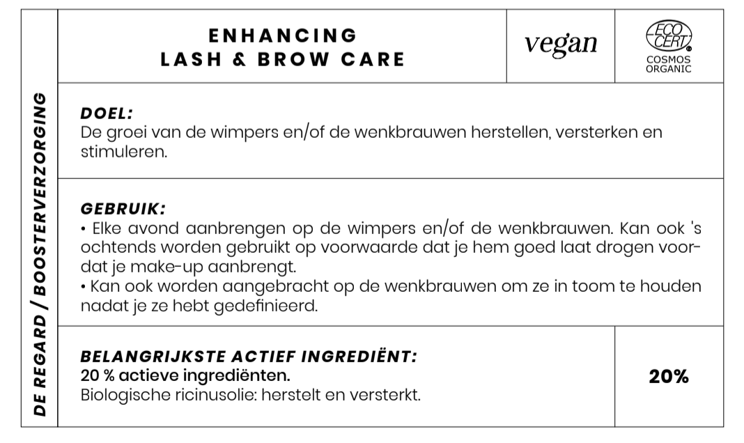 Vegan en Bio Wimpergroei verzorging Couleur Caramel