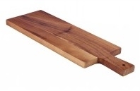 Langwerpige acacia plank met handvat