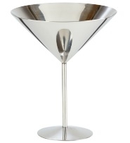 Martini glazen RVS hoge voet