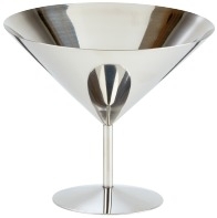 Martini glazen RVS lage voet