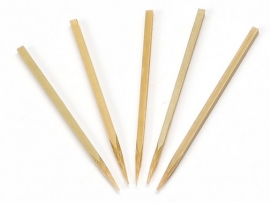 Prikker bamboe vierkant (12 doosjes)