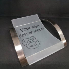 Schaal glas met metaal *Voor mijn liefste meter*