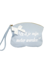 Toilettasje blauw gevuld *Wil jij mijn meter zijn?*