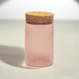 Potje glas met kurk *Roze*