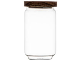 Voorraadpot glas/acacia