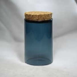Potje glas met kurk *Blauw*