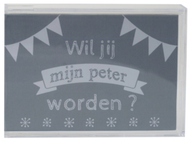 Plexi spaarpot *Wil jij mijn peter worden?*