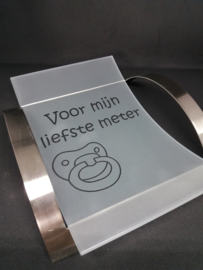 Schaal glas met metaal *Voor mijn liefste meter*