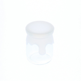 Yoghurtpotje glas met siliconen dekseltje