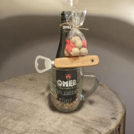 Bierglas met Omer *Wil jij mijn peter zijn?*