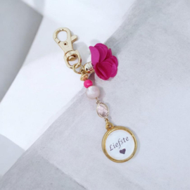 Sleutelhanger flower fuchsia *Liefste*
