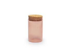 Potje glas met kurk *Roze*