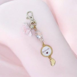 Sleutelhanger flower roze *Bedankt*