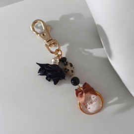 Sleutelhanger flower zwart *Wil jij mijn getuige zijn?*